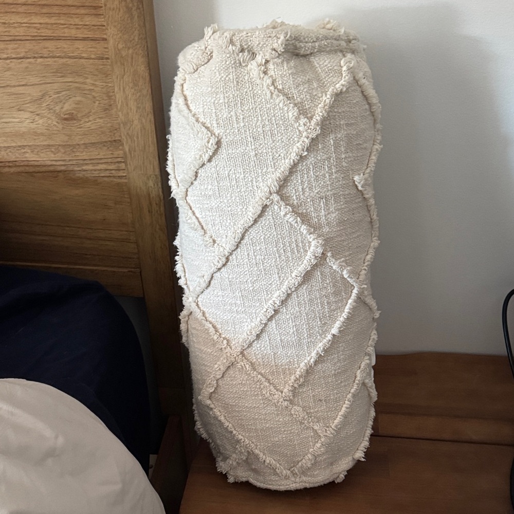 Textured Cream Decorative Pillow